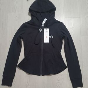 ALO Yoga Women's Charcoal Zip-Up Hoodie